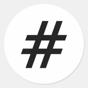 Sticker Rond lettre du symbole de texte du hashtag