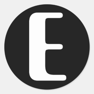 Sticker Rond Lettre E Amelia Alphabet par Janz Black