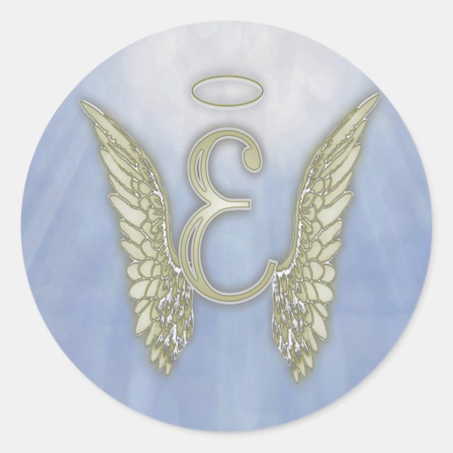 Sticker Rond Lettre E Angel Monogramme (Devant)