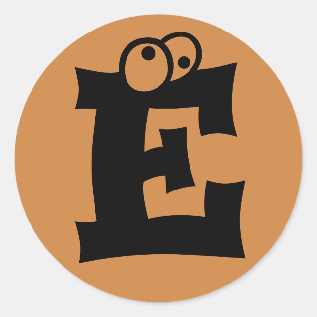 Sticker Rond Lettre E Eyeballs Alphabet par Janz Pérou Gold (Devant)