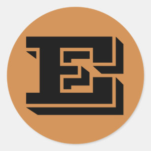 Sticker Rond Lettre E Vineta Alphabet par Janz Peru Gold