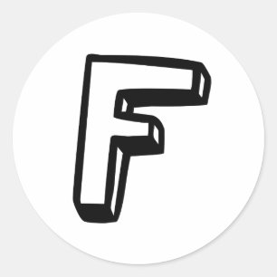 Sticker Rond Lettre F