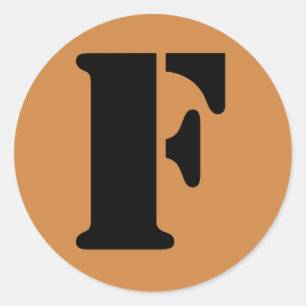 Sticker Rond Lettre F Alphabet au crayon par Janz Peru Gold
