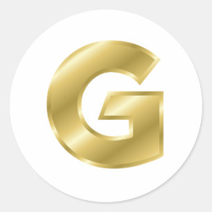 Sticker Rond Lettre G d'or