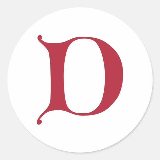 STICKER ROND LETTRE GOTHIQUE D (Devant)