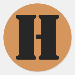 Sticker Rond Lettre H Stencil Alphabet par Janz Pérou Gold