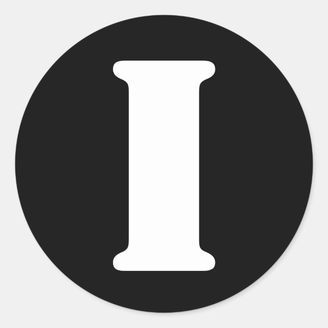 Sticker Rond Lettre I alphabet au crayon par Janz Black (Devant)