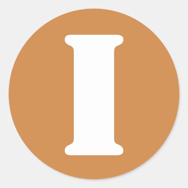 Sticker Rond Lettre I Pérou Gold Stencil Alphabet par Janz (Devant)