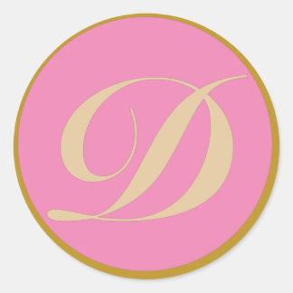Sticker Rond Lettre initiale D monogramme