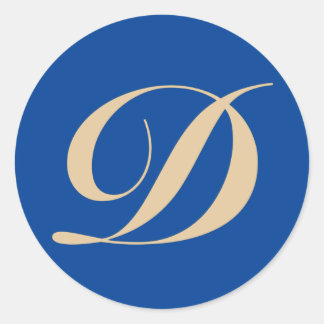 Sticker Rond Lettre initiale D Monogramme