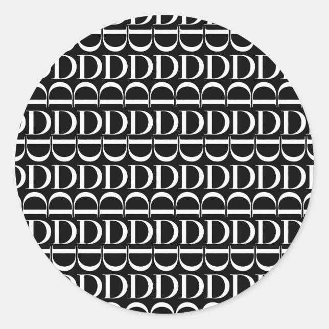 Sticker Rond Lettre initiale D monogramme (Devant)