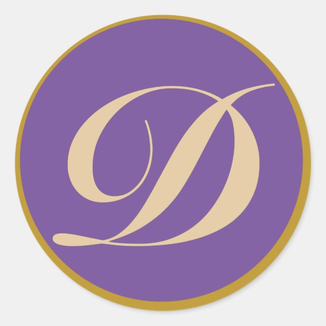 Sticker Rond Lettre initiale D monogramme (Devant)