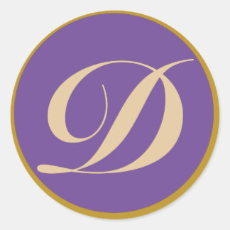Sticker Rond Lettre initiale D monogramme