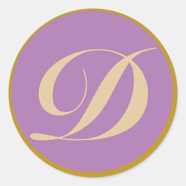 Sticker Rond Lettre initiale D monogramme (Devant)