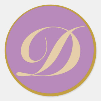 Sticker Rond Lettre initiale D monogramme
