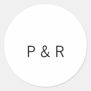 Sticker Rond Lettre initiale du couple ajoutée au partenaire ro