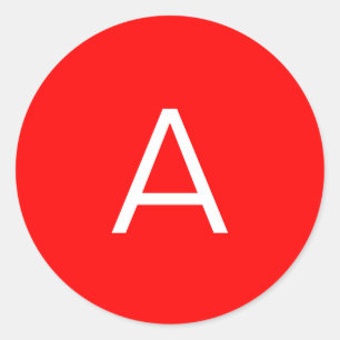 Sticker Rond Lettre initiale du monogramme rouge professionnel