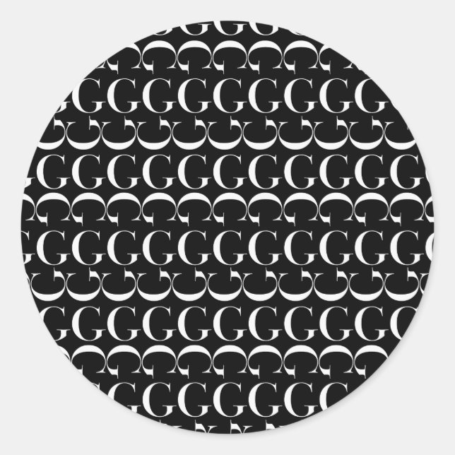 Sticker Rond Lettre initiale G (Devant)