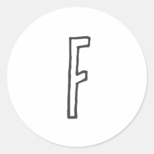 STICKER ROND LETTRE INITIALE GRECQUE ET BLANC MONOMOBILE PLAINE