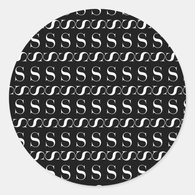 STICKER ROND LETTRE INITIALE MONÂTRE S (Devant)