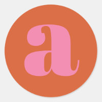 Lettre initiale Monogramme moderne rose et orange
