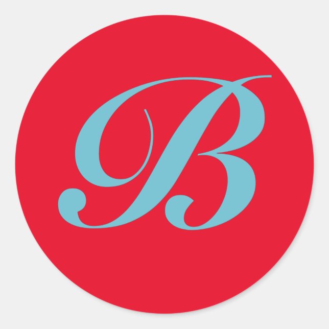 STICKER ROND LETTRE INITIALE MONOGRAPHIQUE B (Devant)