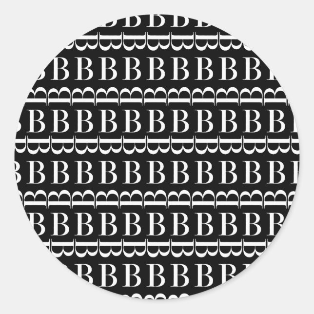 STICKER ROND LETTRE INITIALE MONOGRAPHIQUE B (Devant)