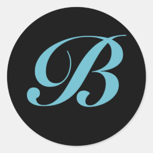 STICKER ROND LETTRE INITIALE MONOGRAPHIQUE B