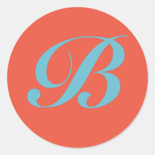 STICKER ROND LETTRE INITIALE MONOGRAPHIQUE B
