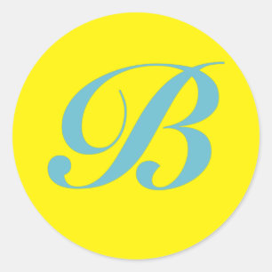 STICKER ROND LETTRE INITIALE MONOGRAPHIQUE B