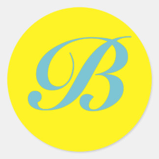STICKER ROND LETTRE INITIALE MONOGRAPHIQUE B