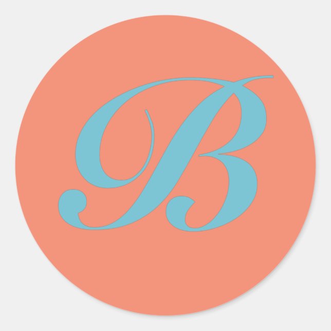 STICKER ROND LETTRE INITIALE MONOGRAPHIQUE B (Devant)
