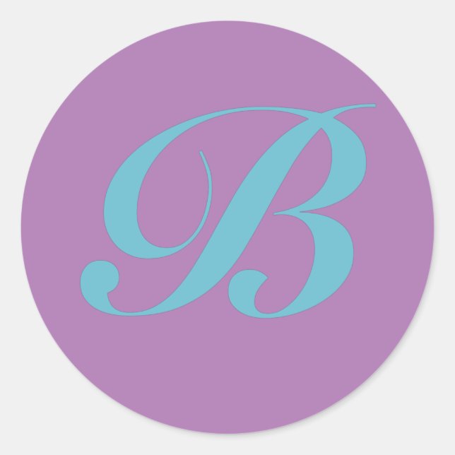 STICKER ROND LETTRE INITIALE MONOGRAPHIQUE B (Devant)