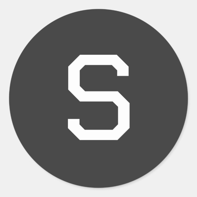 STICKER ROND LETTRE INITIALE NOIRE ET BLANCHE MINUSCULE MONOMOB (Devant)