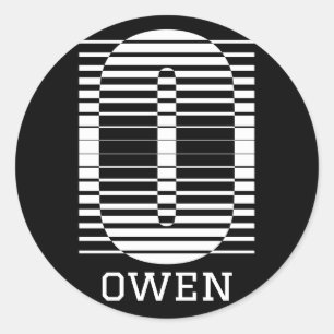 STICKER ROND LETTRE INITIALE O - NOM DE L'ALPHABET O