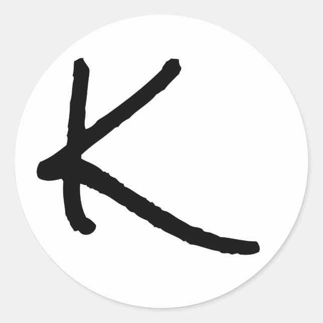 Sticker Rond Lettre K White Rock Salt Alphabet par Janz (Devant)