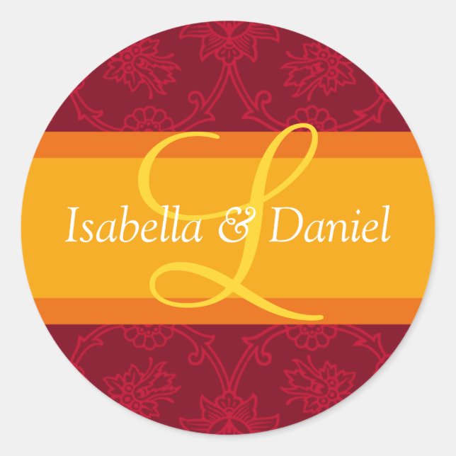 Sticker Rond Lettre L Monogrammes Pour Les Phoques Faire-part d (Devant)