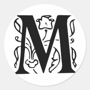 Sticker Rond Lettre M