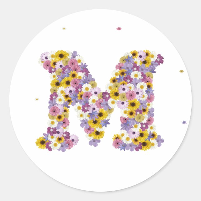 Sticker Rond Lettre M (Devant)