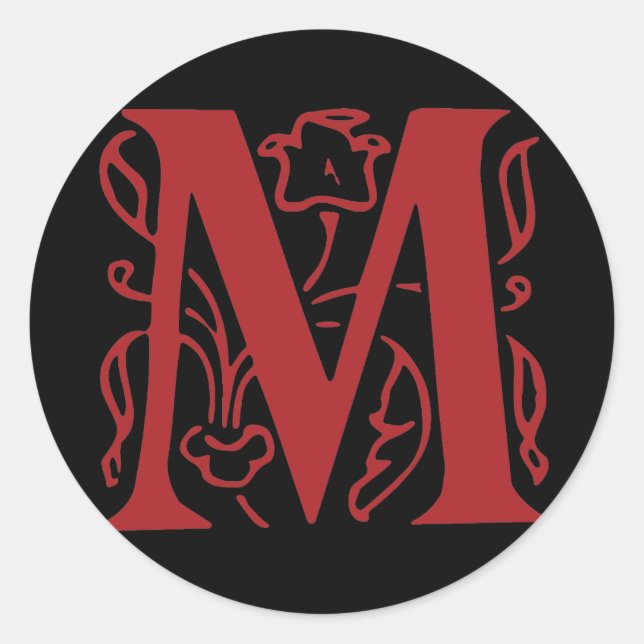 Sticker Rond Lettre M (Devant)
