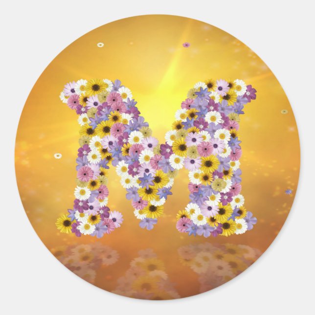 Sticker Rond Lettre M (Devant)