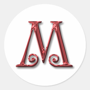 Sticker Rond Lettre M Monogram