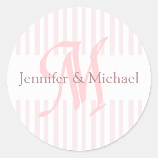 Sticker Rond LETTRE M Sceau M MONOGRAPHIQUE MARINE ET CHAMPIONN
