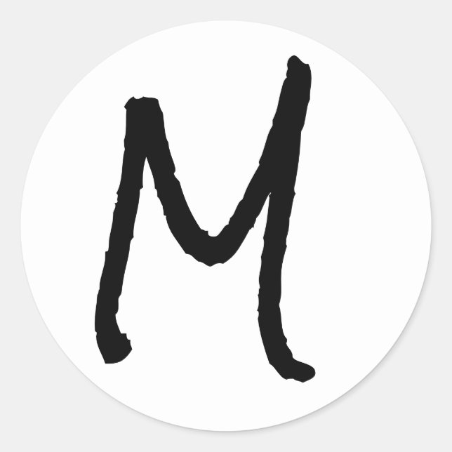 Sticker Rond Lettre M White Rock Salt Alphabet par Janz (Devant)