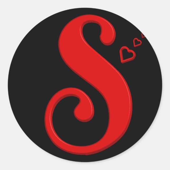 Sticker Rond LETTRE MAJUSCULE S MONogramme INITIALE Nom S avec  (Devant)