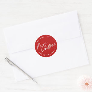 Sticker Rond Lettre Manuscrite Joyeux Noël