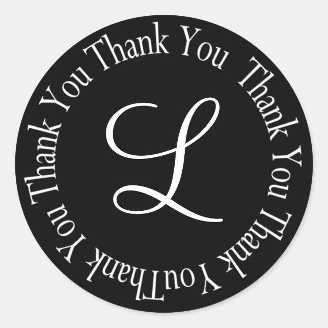 Sticker Rond Lettre Merci "L" - Customisée (Devant)