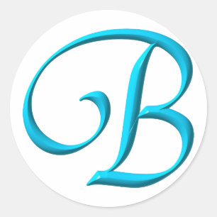 Sticker Rond Lettre Monogramme initial B