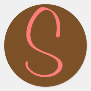Sticker Rond Lettre Monogramme initiale "S"