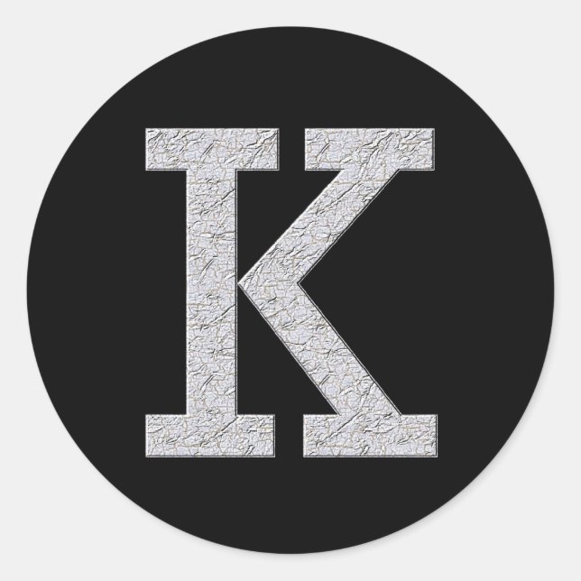 Sticker Rond Lettre monogramme K (Devant)